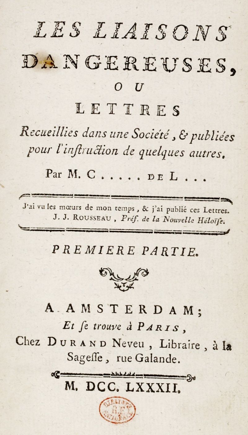 Dangerous Liaisons — first-edition cover
