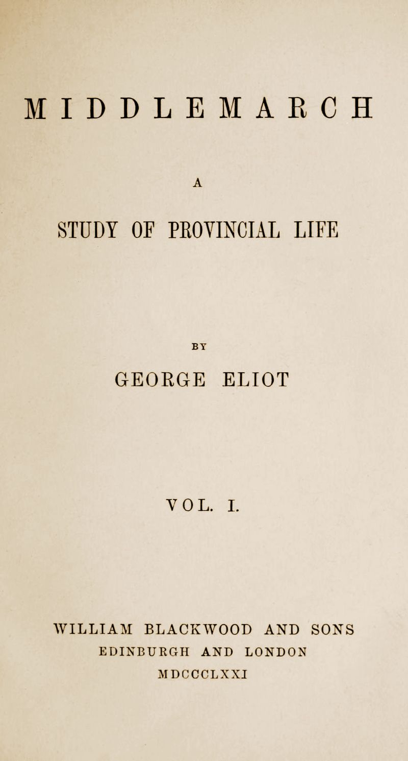 Middlemarch — first-edition cover