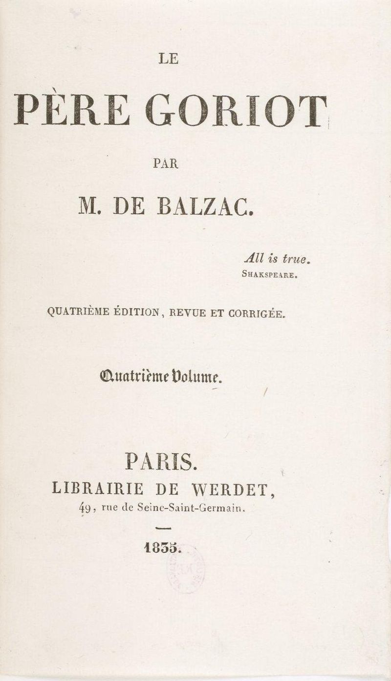 Pere Goriot — first-edition cover