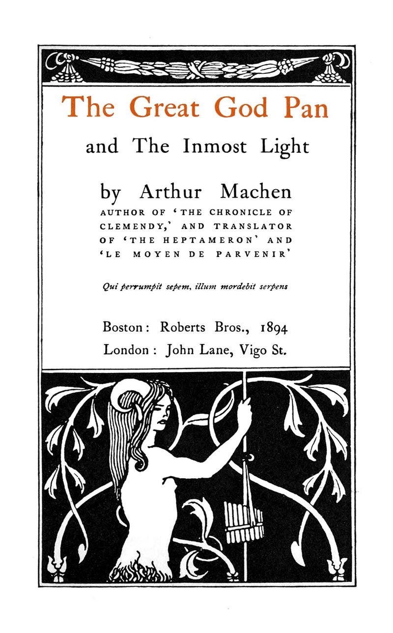 The Great God Pan — first-edition cover