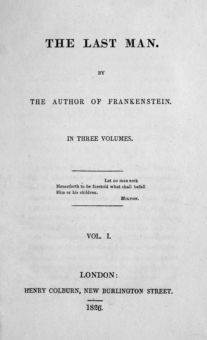 The Last Man — first-edition cover