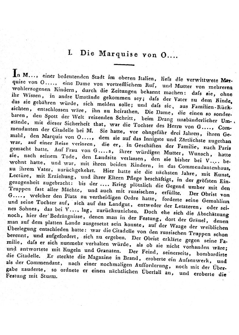 The Marquise of O — first-edition cover
