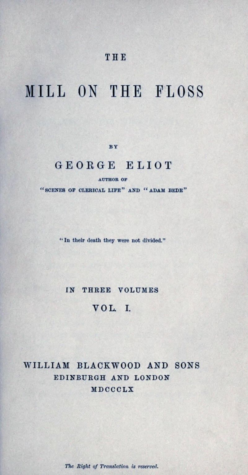 The Mill on the Floss — first-edition cover