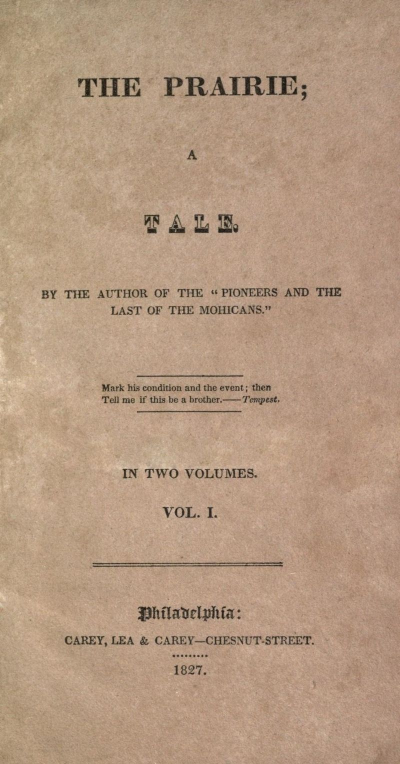 The Prairie — first-edition cover
