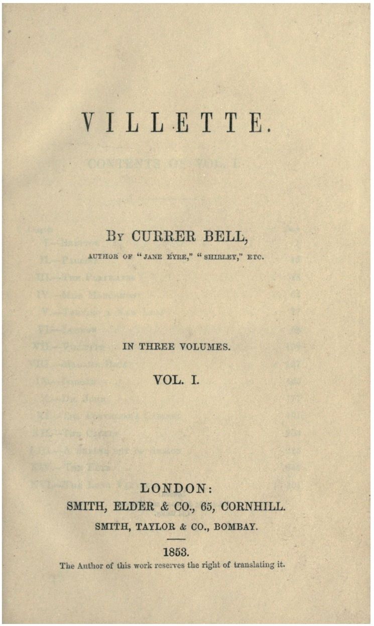 Villette — first-edition cover
