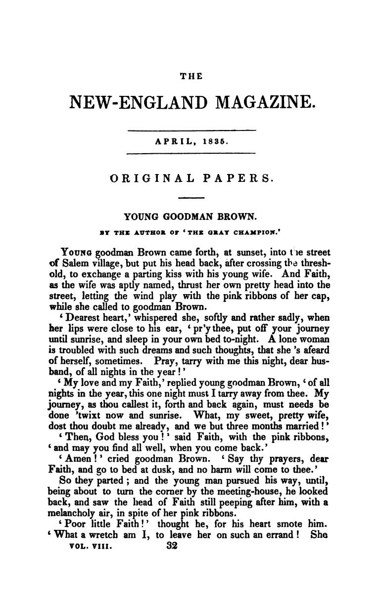 Young Goodman Brown — first-edition cover